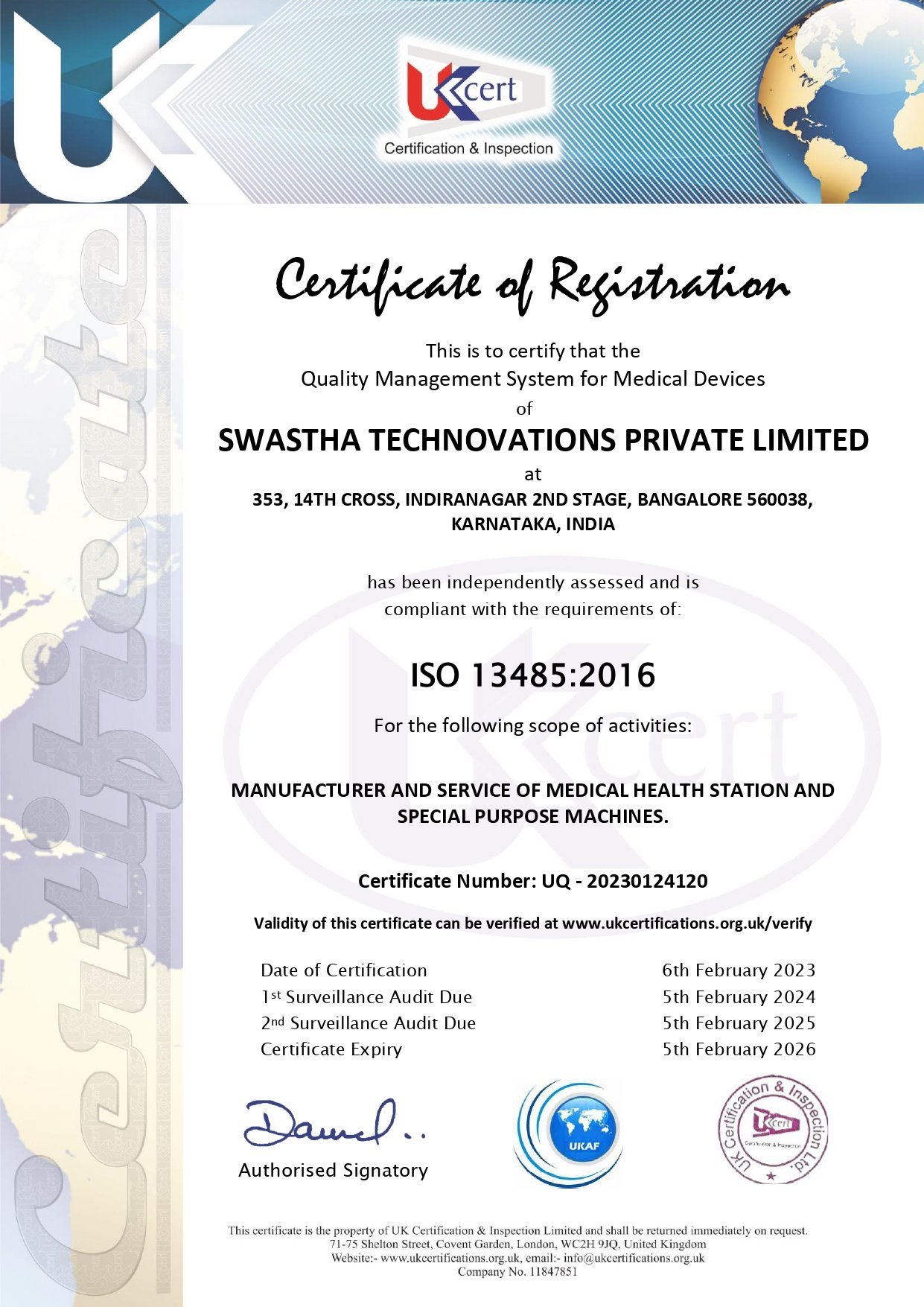ISO 13485 certificate